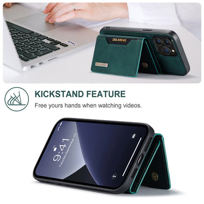DG.MING M2 Series for iPhone 16 Pro Case PU+PC+TPU Phone Cover Detachable Wallet