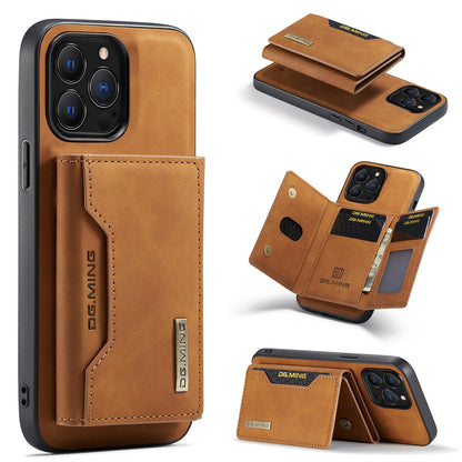 DG.MING M2 Series for iPhone 16 Pro Case PU+PC+TPU Phone Cover Detachable Wallet