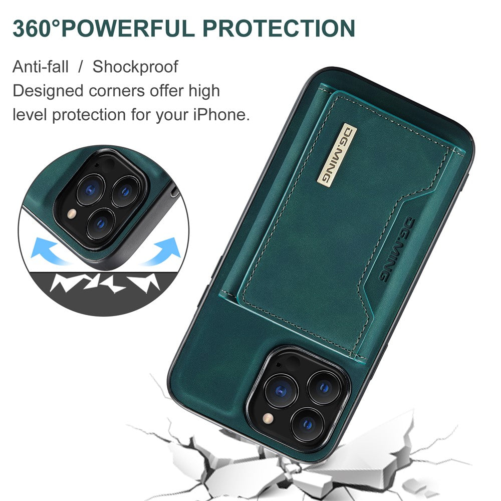 DG.MING M2 Series for iPhone 16 Pro Max Case PU+PC+TPU Phone Cover Detachable Wallet