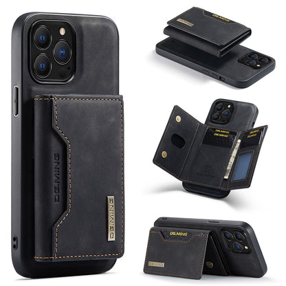 DG.MING M2 Series for iPhone 16 Pro Max Case PU+PC+TPU Phone Cover Detachable Wallet