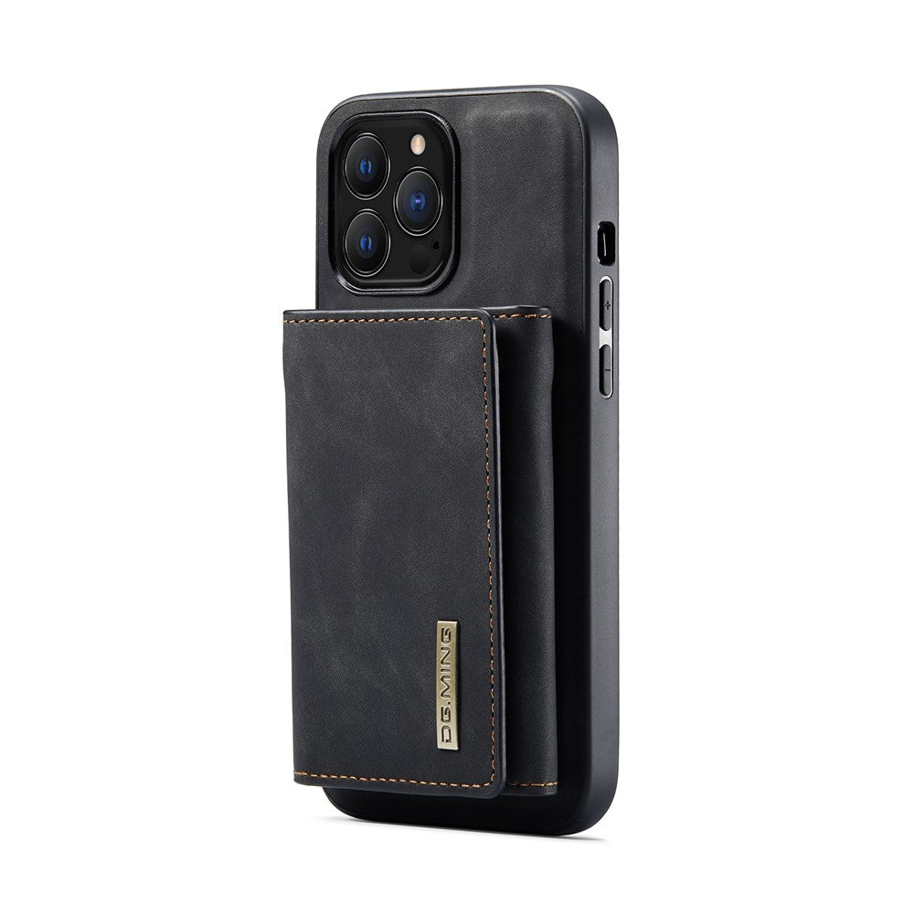 DG.MING M1 Series for iPhone 16 Pro Max Case Kickstand PU Phone Cover with Detachable Wallet