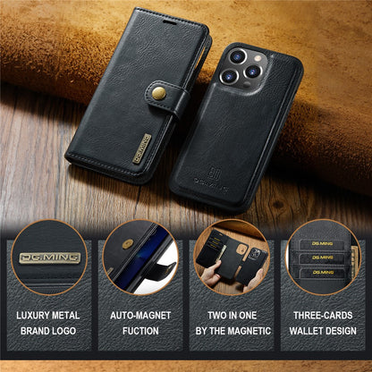 DG.MING for iPhone 16 Pro Case Detachable Split Leather Phone Cover