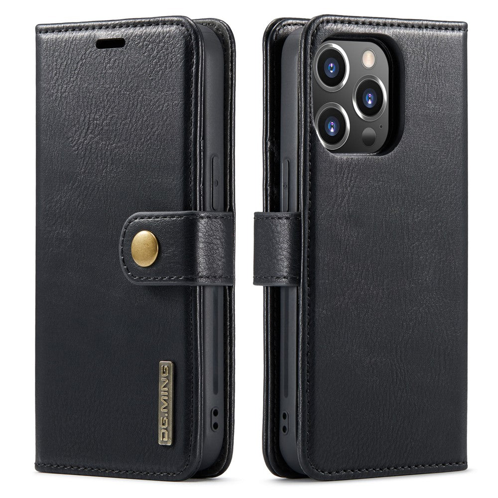 DG.MING for iPhone 16 Pro Case Detachable Split Leather Phone Cover