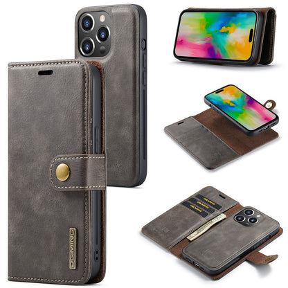 DG.MING for iPhone 16 Pro Case Detachable Split Leather Phone Cover