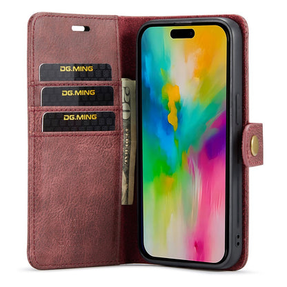 DG.MING for iPhone 16 Pro Max Case Detachable Split Leather Phone Cover