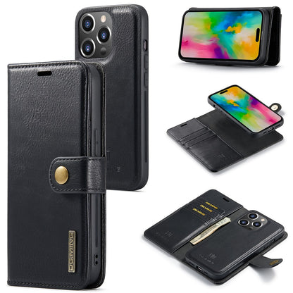 DG.MING for iPhone 16 Pro Max Case Detachable Split Leather Phone Cover