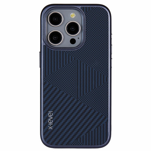 X-LEVEL For iPhone 16 Pro Max Case Hard PC Phone Cover Carbon Nano Fiber Texture Splicing