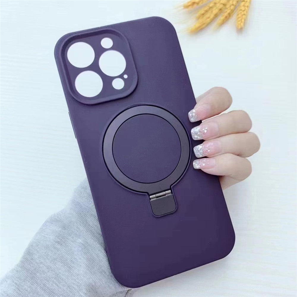 For iPhone 14 Pro Liquid Silicone Case Compatible with MagSafe Kickstand Phone Cover