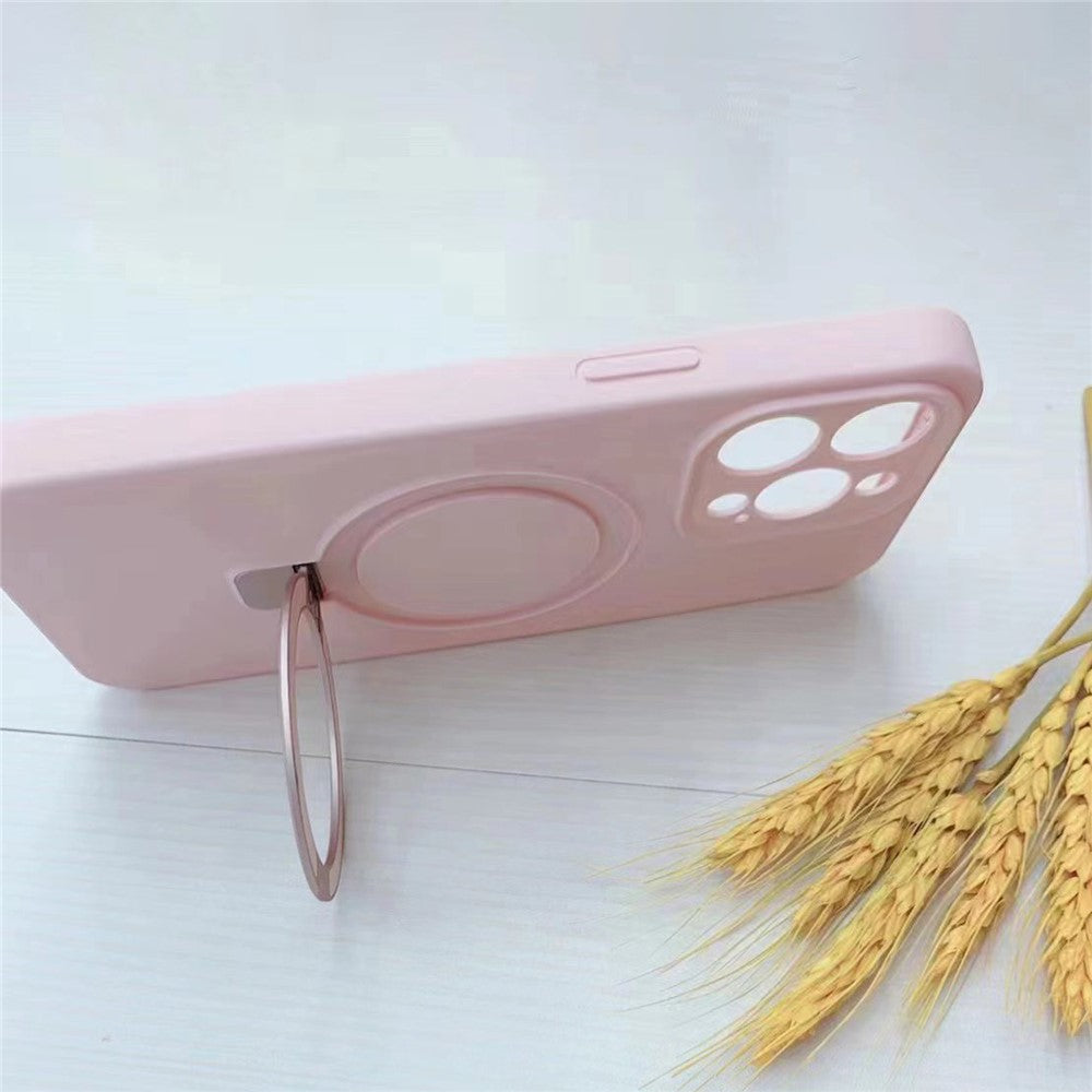 For iPhone 14 Pro Liquid Silicone Case Compatible with MagSafe Kickstand Phone Cover