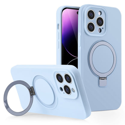 For iPhone 14 Pro Liquid Silicone Case Compatible with MagSafe Kickstand Phone Cover