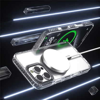 For iPhone 14 Pro Magnetic Phone Case Compatible with MagSafe PC+TPU Cover with Lanyard Hole