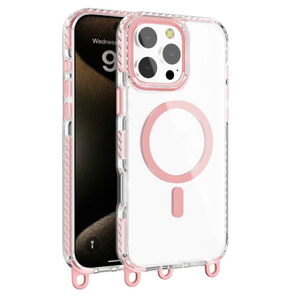 For iPhone 14 Pro Magnetic Phone Case Compatible with MagSafe PC+TPU Cover with Lanyard Hole