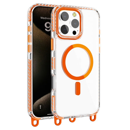 For iPhone 14 Pro Magnetic Phone Case Compatible with MagSafe PC+TPU Cover with Lanyard Hole