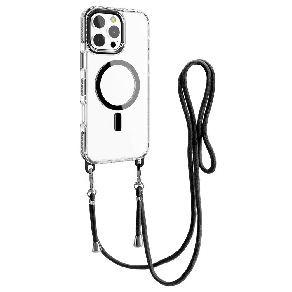 For iPhone 14 Pro Case Compatible with MagSafe PC+TPU Cover with Long Lanyard
