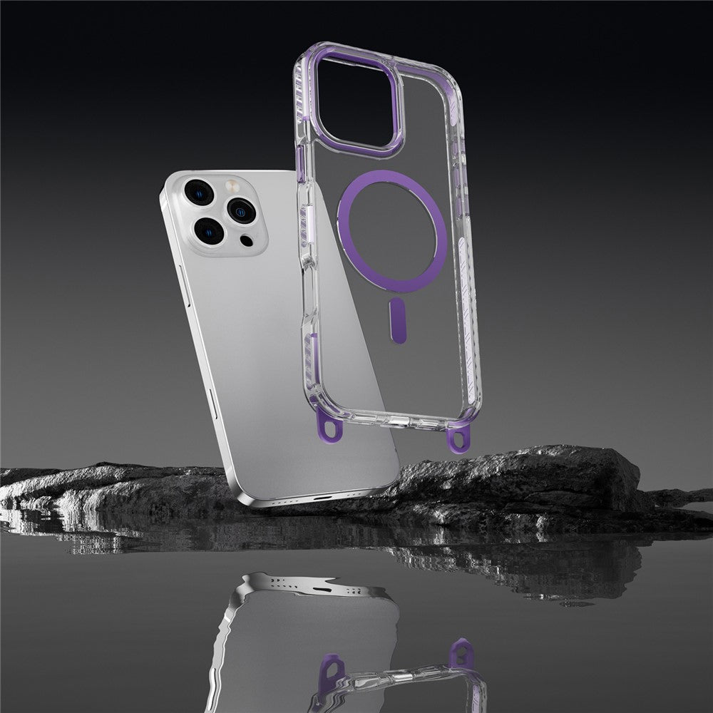 For iPhone 14 Pro Case Compatible with MagSafe PC+TPU Cover with Long Lanyard