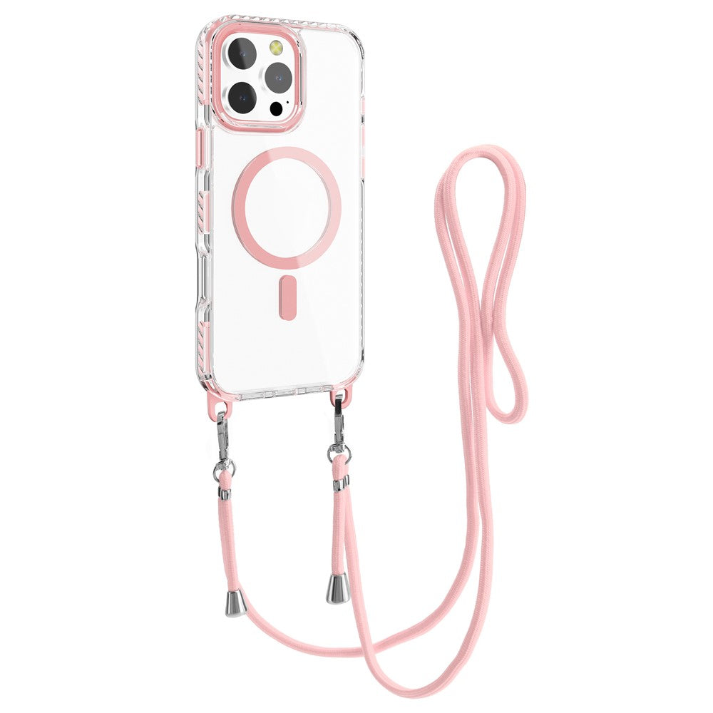 For iPhone 14 Pro Case Compatible with MagSafe PC+TPU Cover with Long Lanyard