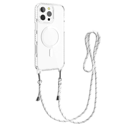 For iPhone 14 Pro Case Compatible with MagSafe PC+TPU Cover with Long Lanyard