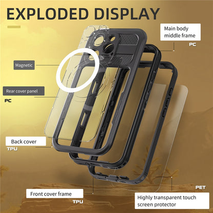 SHELLBOX For iPhone 16 Pro IP68 Waterproof Case Compatible with MagSafe Clear Phone Cover