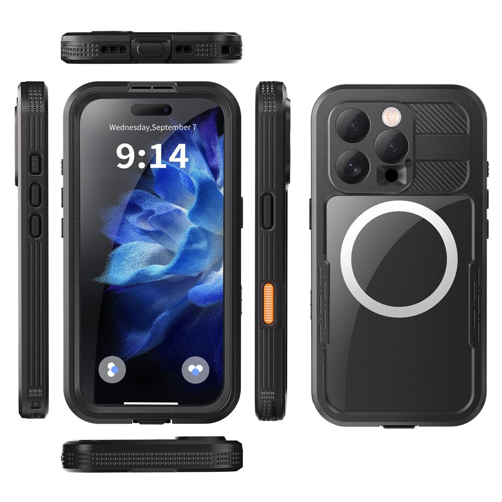 SHELLBOX For iPhone 16 Pro IP68 Waterproof Case Compatible with MagSafe Clear Phone Cover