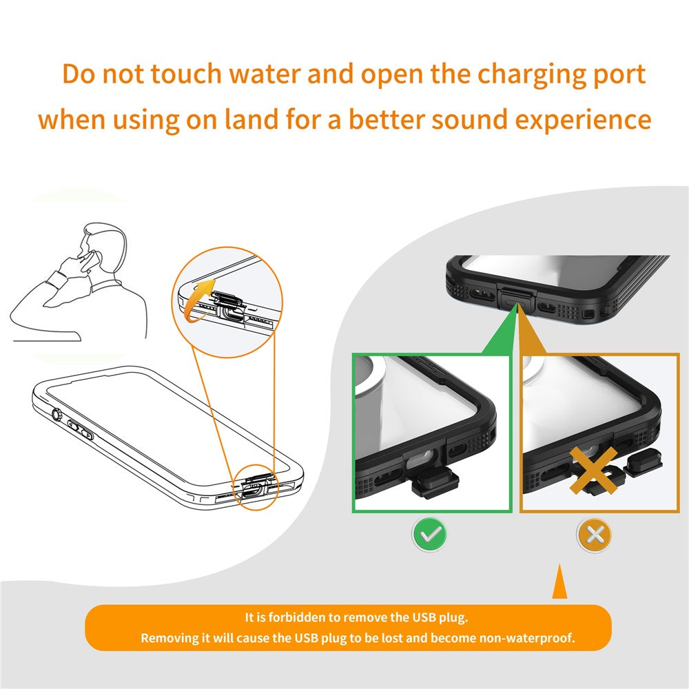 SHELLBOX For iPhone 16 Pro IP68 Waterproof Case Compatible with MagSafe Clear Phone Cover