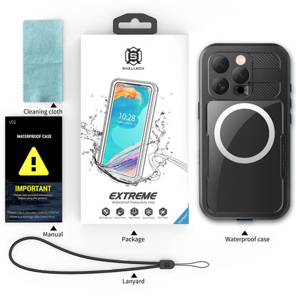 SHELLBOX For iPhone 16 Pro IP68 Waterproof Case Compatible with MagSafe Clear Phone Cover