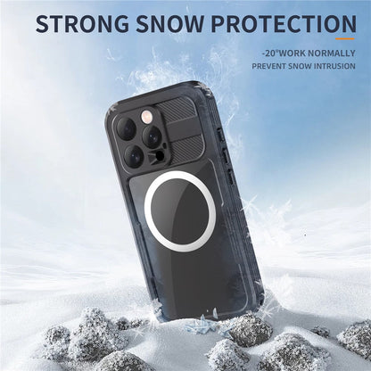 SHELLBOX For iPhone 16 Pro IP68 Waterproof Case Compatible with MagSafe Clear Phone Cover
