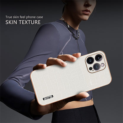 AZNS For iPhone 16 Pro Max Case Electroplating Crocodile Texture PU+TPU Phone Cover