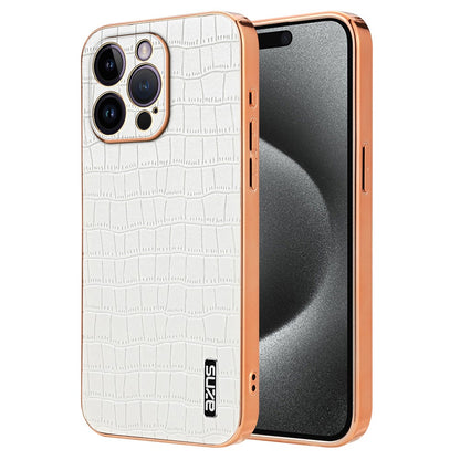 AZNS For iPhone 16 Pro Max Case Electroplating Crocodile Texture PU+TPU Phone Cover