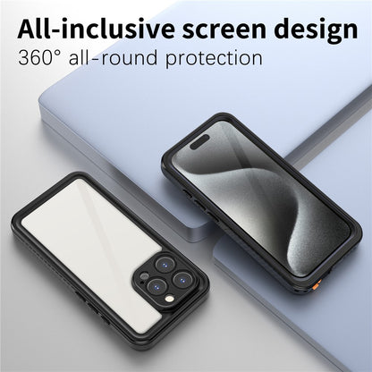 REDPEPPER FS Series For iPhone 16 Pro Phone Case IP68 Waterproof Clear Back Panel Phone Cover