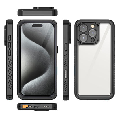 REDPEPPER FS Series For iPhone 16 Pro Phone Case IP68 Waterproof Clear Back Panel Phone Cover
