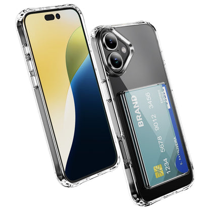 For iPhone 16 Shockproof Case TPU Phone Cover with Card Holder