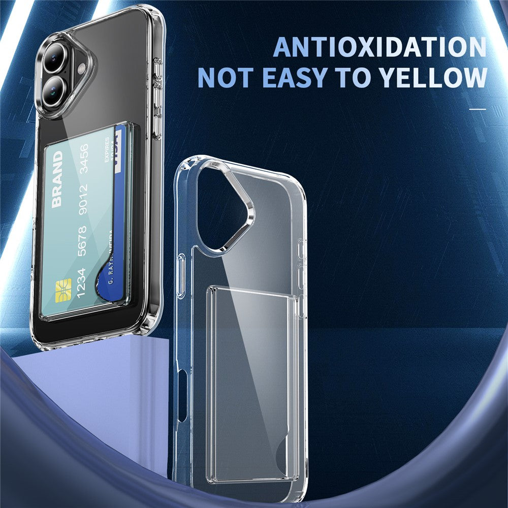 For iPhone 16 Shockproof Case TPU Phone Cover with Card Holder