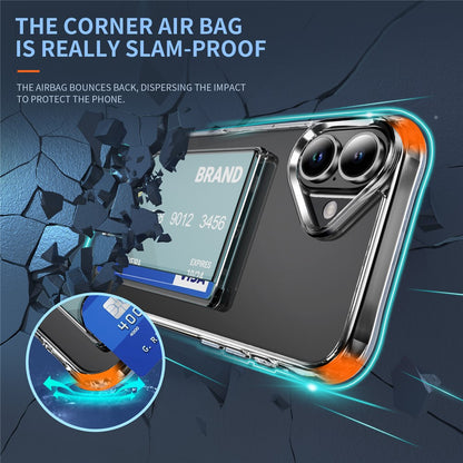 For iPhone 16 Shockproof Case TPU Phone Cover with Card Holder