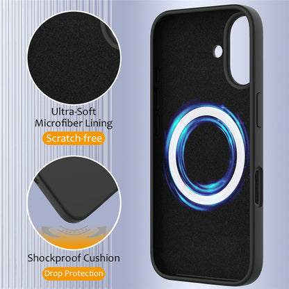 For iPhone 16 Case Compatible with MagSafe Anti-Drop Liquid Silicone Phone Cover