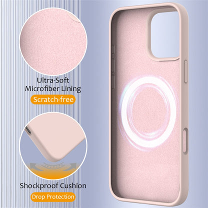 For iPhone 16 Pro Max Magnetic Case Protective Liquid Silicone Phone Cover