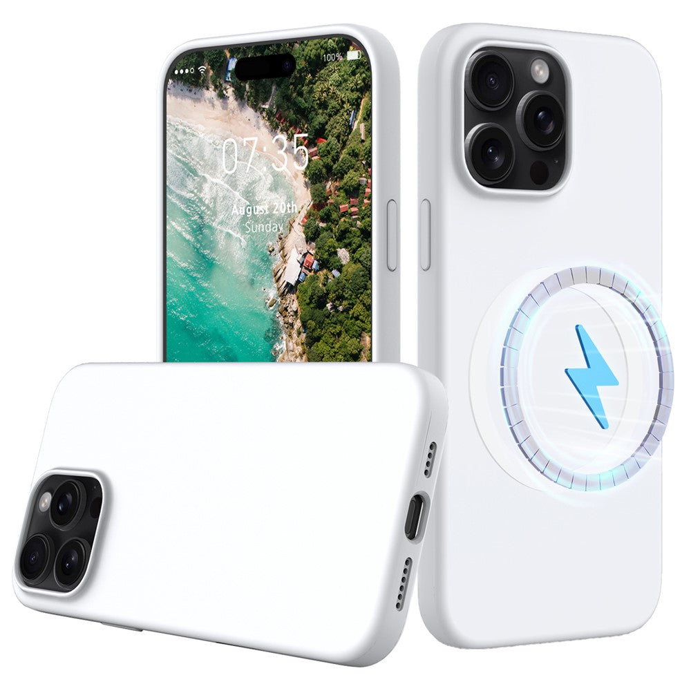 For iPhone 16 Pro Max Magnetic Case Protective Liquid Silicone Phone Cover