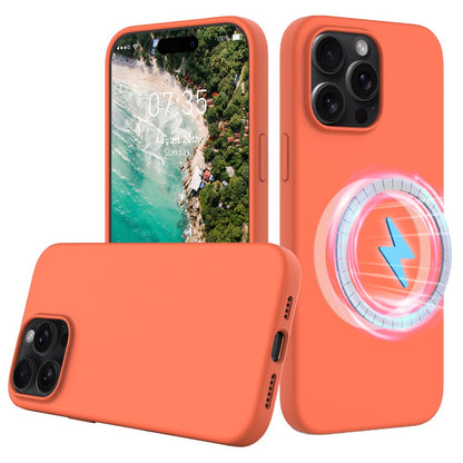For iPhone 16 Pro Max Magnetic Case Protective Liquid Silicone Phone Cover