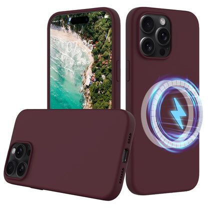 For iPhone 16 Pro Max Magnetic Case Protective Liquid Silicone Phone Cover