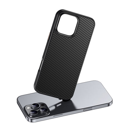 For iPhone 16 Pro Max Magnetic Case Compatible with MagSafe Carbon Fiber Texture PC + TPU Cover