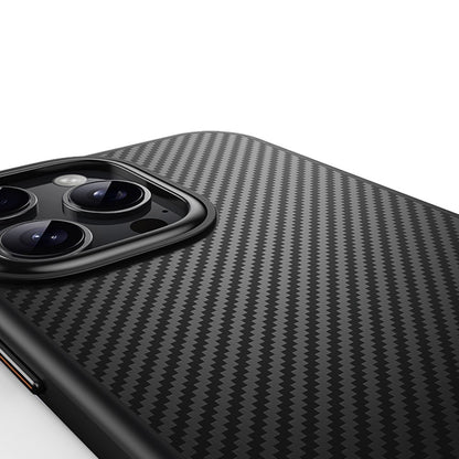 For iPhone 16 Pro Max Magnetic Case Compatible with MagSafe Carbon Fiber Texture PC + TPU Cover
