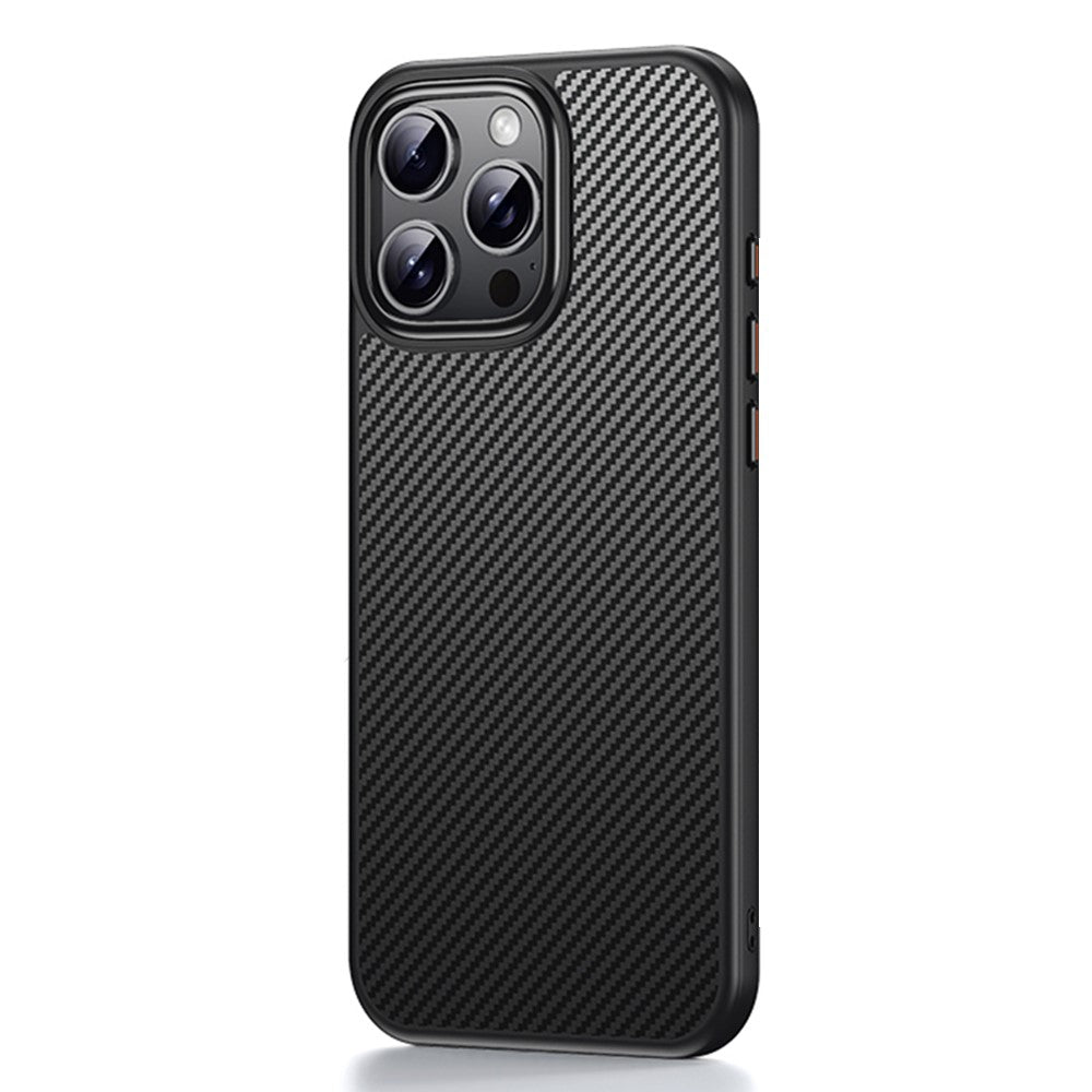 For iPhone 16 Pro Max Magnetic Case Compatible with MagSafe Carbon Fiber Texture PC + TPU Cover