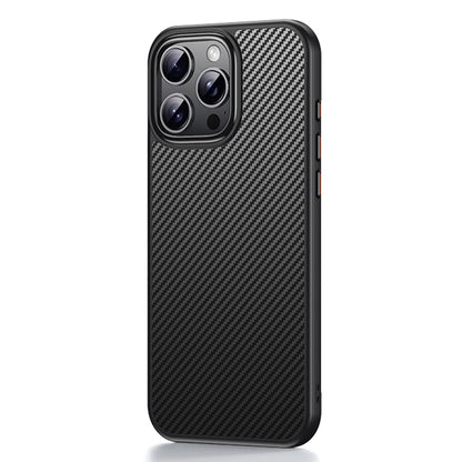 For iPhone 16 Pro Max Magnetic Case Compatible with MagSafe Carbon Fiber Texture PC + TPU Cover