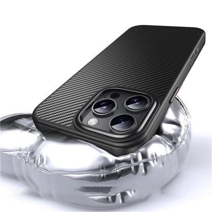 For iPhone 16 Pro Max Magnetic Case Compatible with MagSafe Carbon Fiber Texture PC + TPU Cover