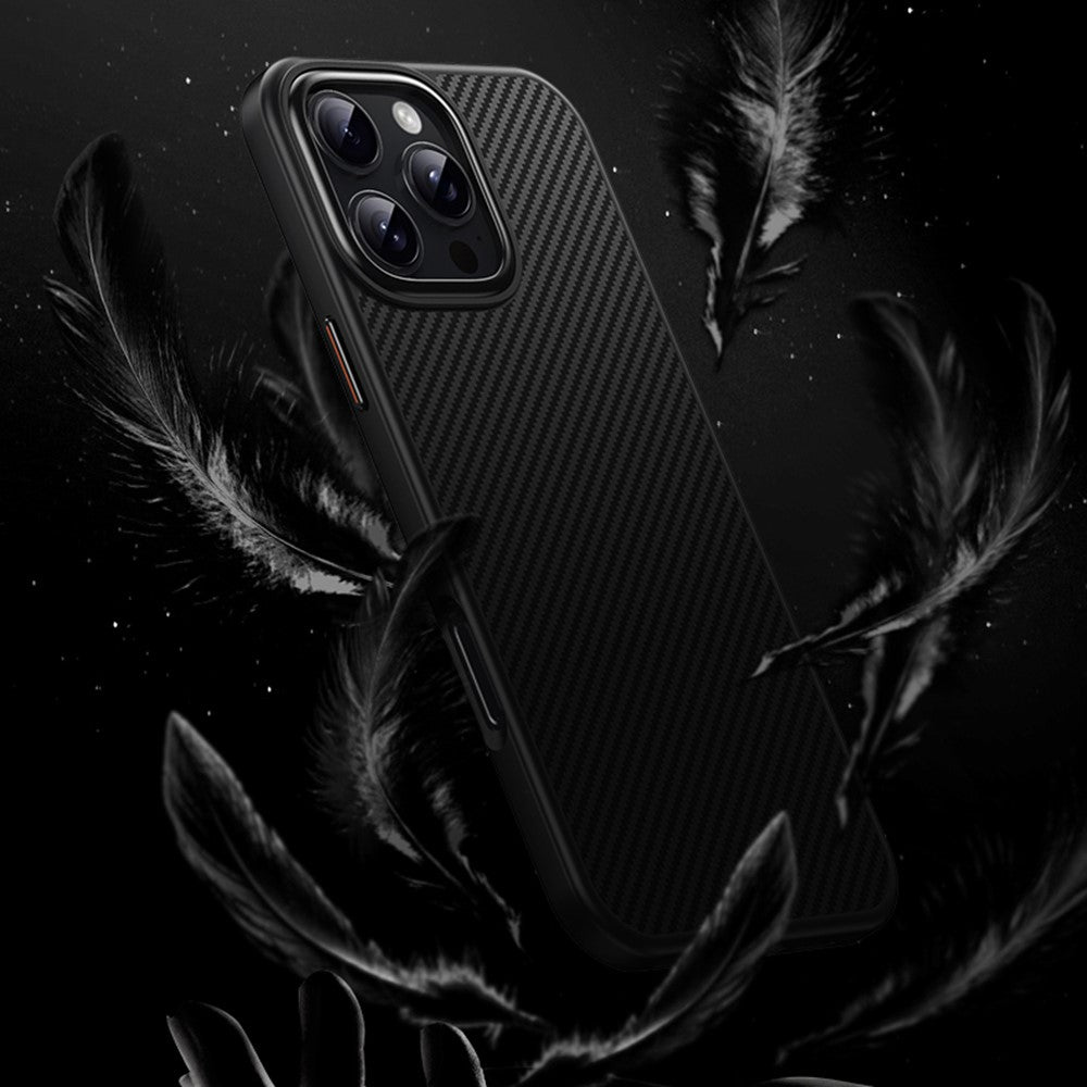 For iPhone 16 Pro Max Magnetic Case Compatible with MagSafe Carbon Fiber Texture PC + TPU Cover