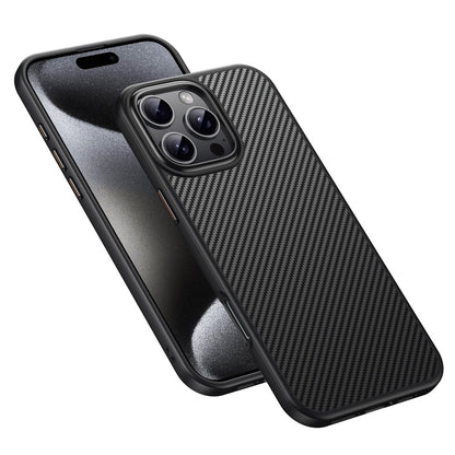 For iPhone 16 Pro Max Magnetic Case Compatible with MagSafe Carbon Fiber Texture PC + TPU Cover