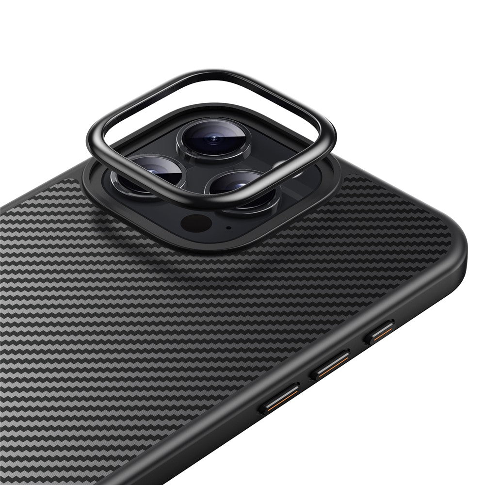 For iPhone 16 Pro Max Magnetic Case Compatible with MagSafe Carbon Fiber Texture PC + TPU Cover