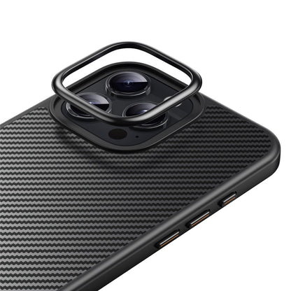 For iPhone 16 Pro Max Magnetic Case Compatible with MagSafe Carbon Fiber Texture PC + TPU Cover