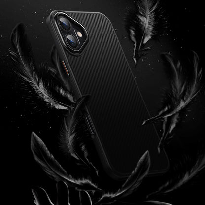 For iPhone 16 Magnetic Case Compatible with MagSafe Carbon Fiber Texture PC + TPU Cover