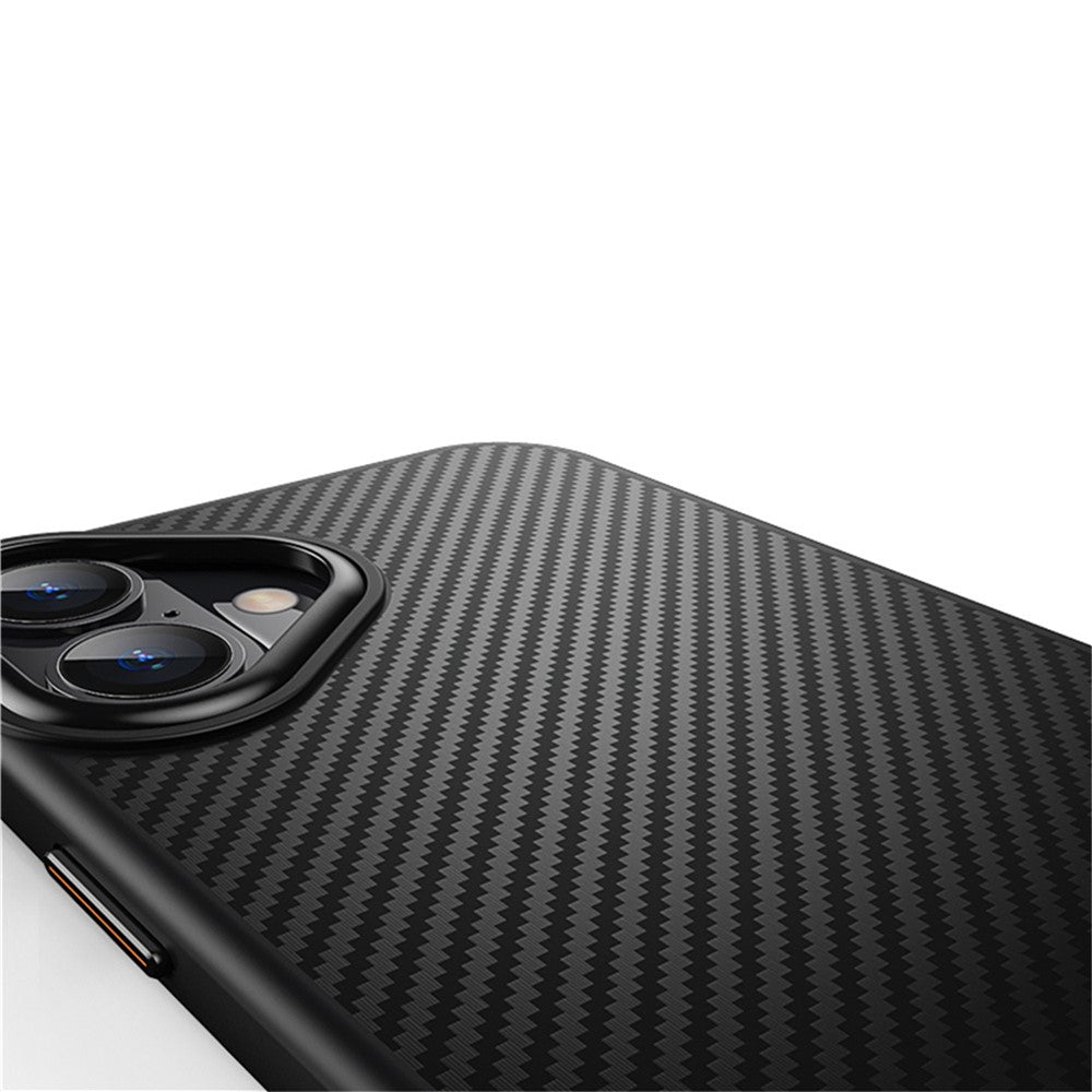 For iPhone 16 Magnetic Case Compatible with MagSafe Carbon Fiber Texture PC + TPU Cover