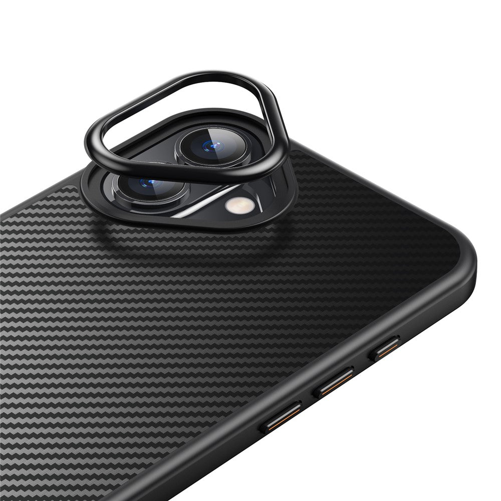 For iPhone 16 Magnetic Case Compatible with MagSafe Carbon Fiber Texture PC + TPU Cover
